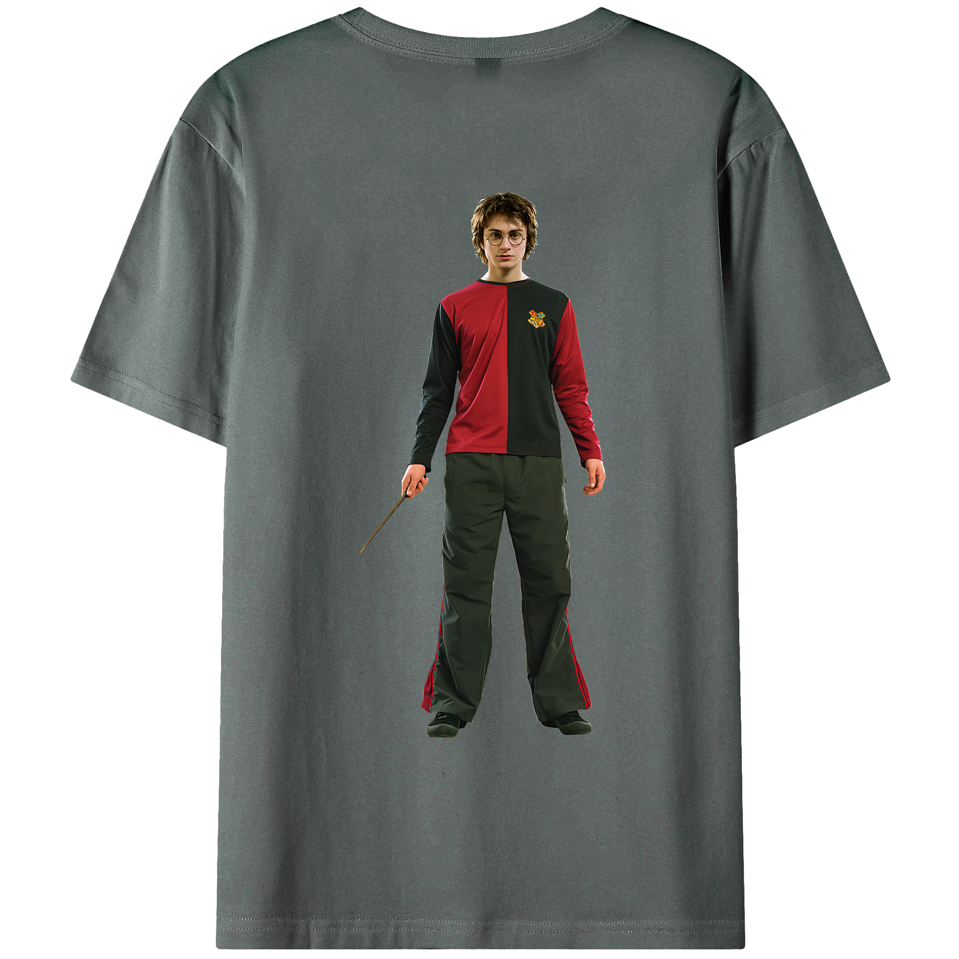 （画像用） Harry Potter ハリー・ポッターシリーズ 綿100％ メンズ半袖Tシャツ（バックプリント） 通気性
